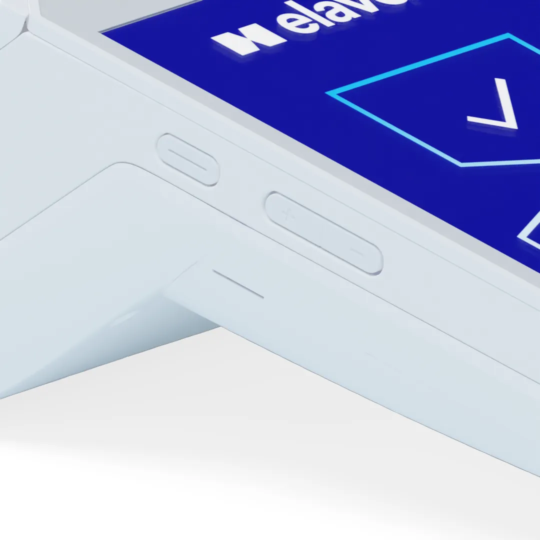 DX8000 smart terminal close up of touchscreen and buttons