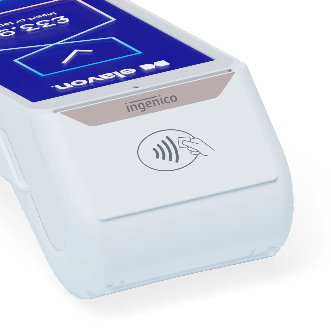 DX8000 smart terminal close up of contactless area