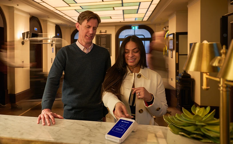 Payments at the hotel counter