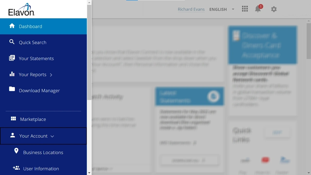 Elavon Connect Dashboard