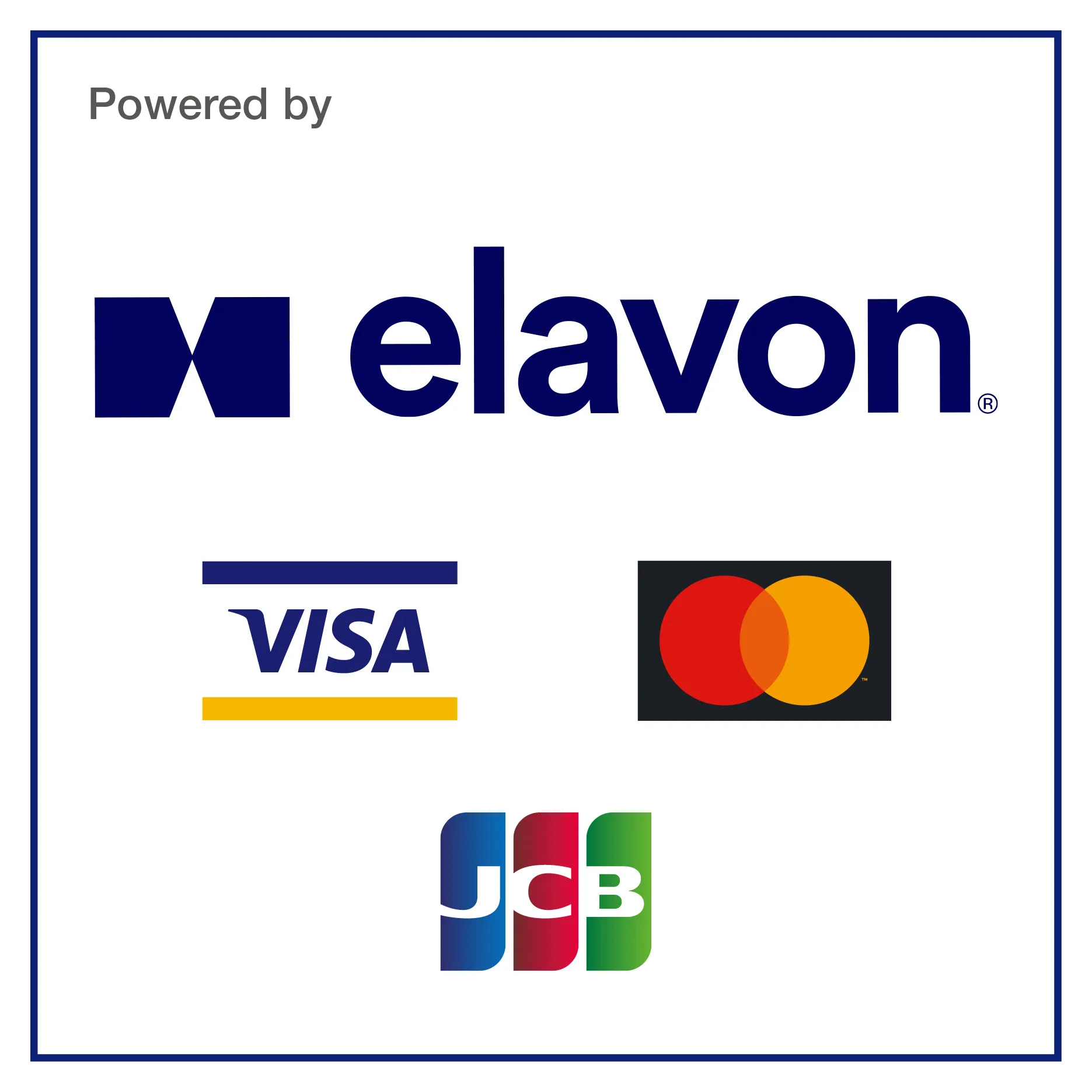 Card scheme logo: Visa, Mastercard, JCB