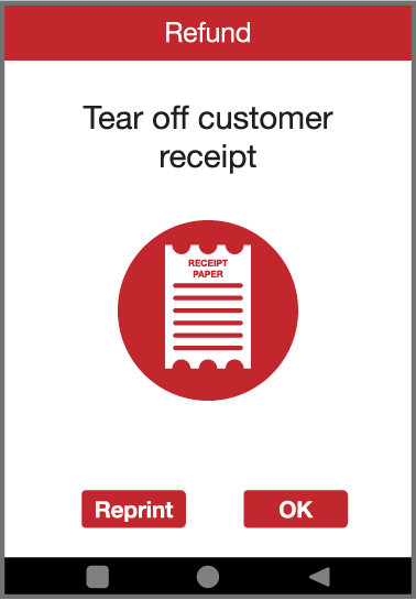 DX8000 screenshot tear off customer receipt