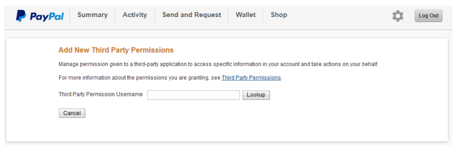 Paypal third party