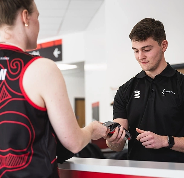 Payming with card at a counter